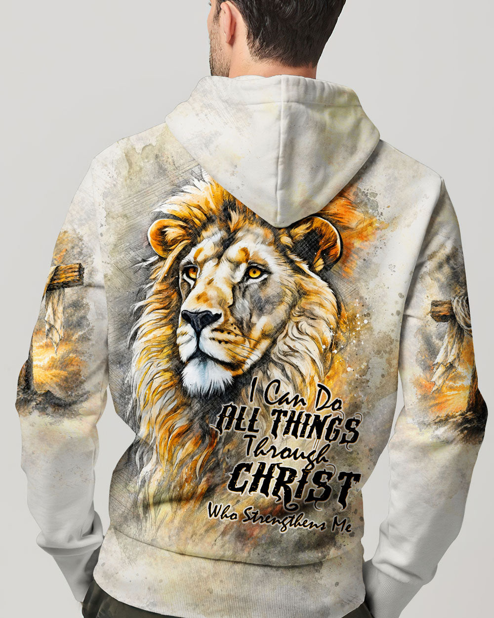 I Can Do All Things Through Christ Lion Cross Men's All Over Print  - Tltw2404264