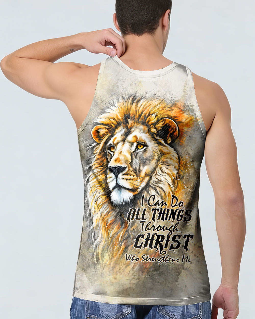I Can Do All Things Through Christ Lion Cross Men's All Over Print  - Tltw2404264