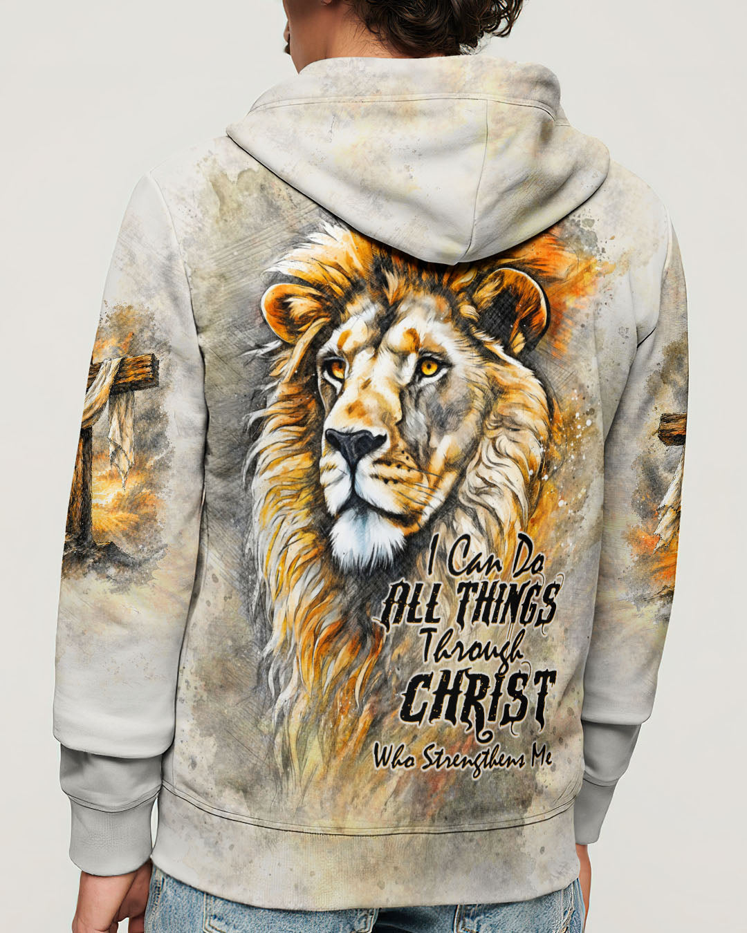 I Can Do All Things Through Christ Lion Cross Men's All Over Print  - Tltw2404264