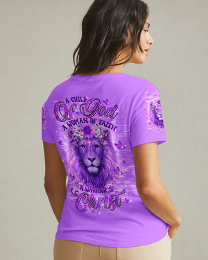 A Child Of God A Woman Of Faith Lion Women's All Over Print Shirt   - Tltw2701263