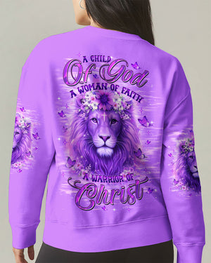 A Child Of God A Woman Of Faith Lion Women's All Over Print Shirt   - Tltw2701263