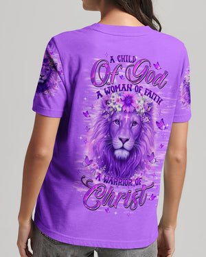 A Child Of God A Woman Of Faith Lion Women's All Over Print Shirt   - Tltw2701263