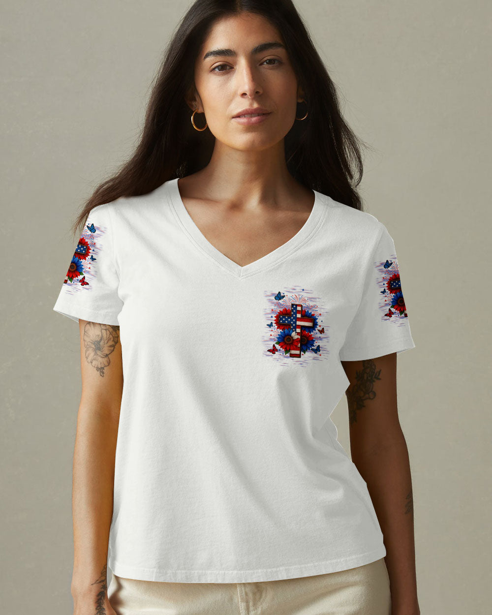 Lord Stood With Me Sunflower Cross Women's All Over Print Shirt - Tltw2705252