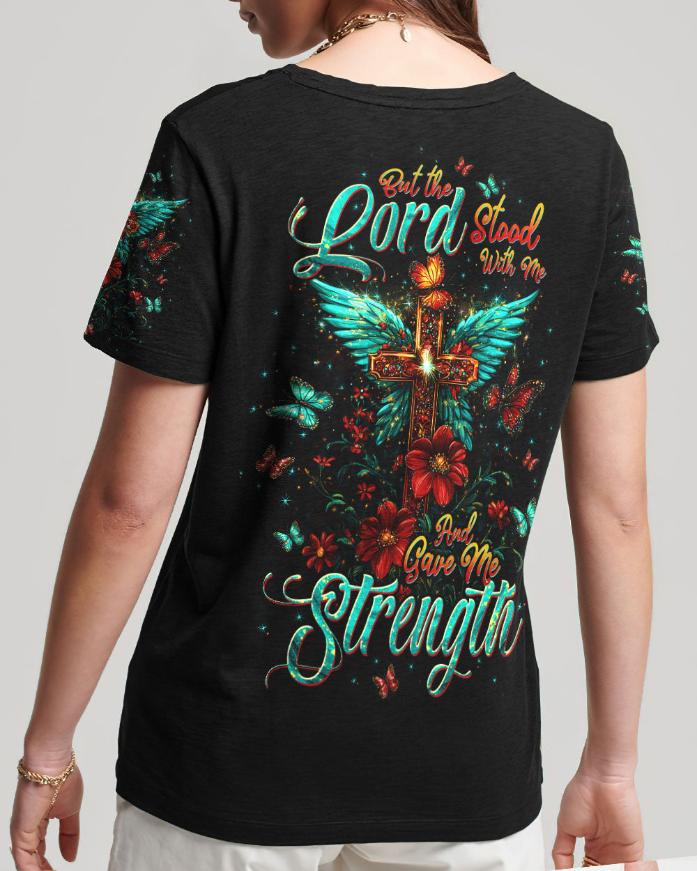 Lord Stood With Me Cross Wings Women's All Over Print Shirt - Tltw2709245