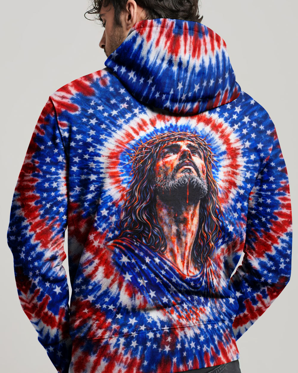 Jesus Halo Of Faith Red White & Blue Swirl Men's All Over Print Shirt  - Tltw2803261