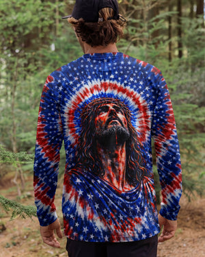 Jesus Halo Of Faith Red White & Blue Swirl Men's All Over Print Shirt  - Tltw2803261