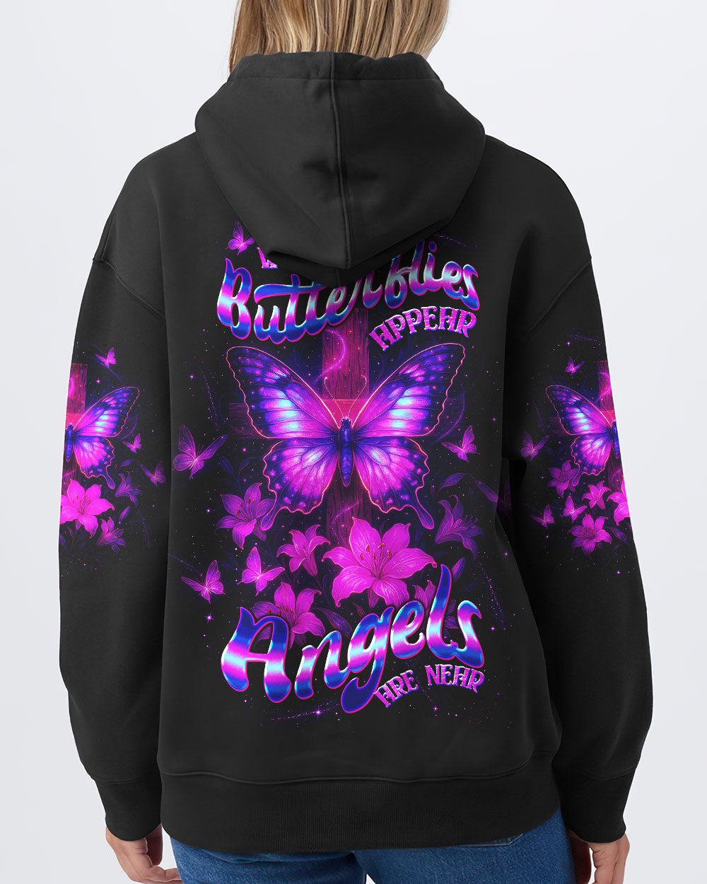 When Butterflies Appear Angels Are Near Women's All Over Print Shirt  - Tltw3006252