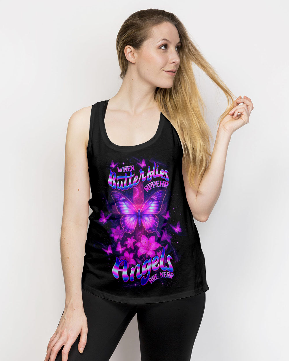 When Butterflies Appear Angels Are Near Women's All Over Print Shirt  - Tltw3006252