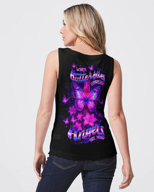 When Butterflies Appear Angels Are Near Women's All Over Print Shirt  - Tltw3006252