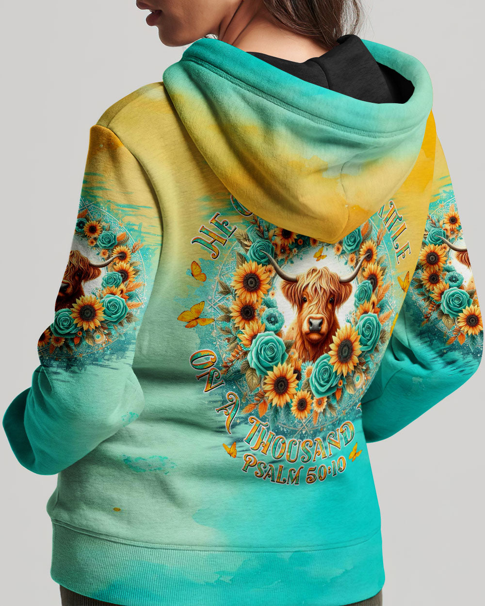 He Owns The Cattle On A Thousand Hills Cow Women's All Over Print Shirt - Tltw3007243
