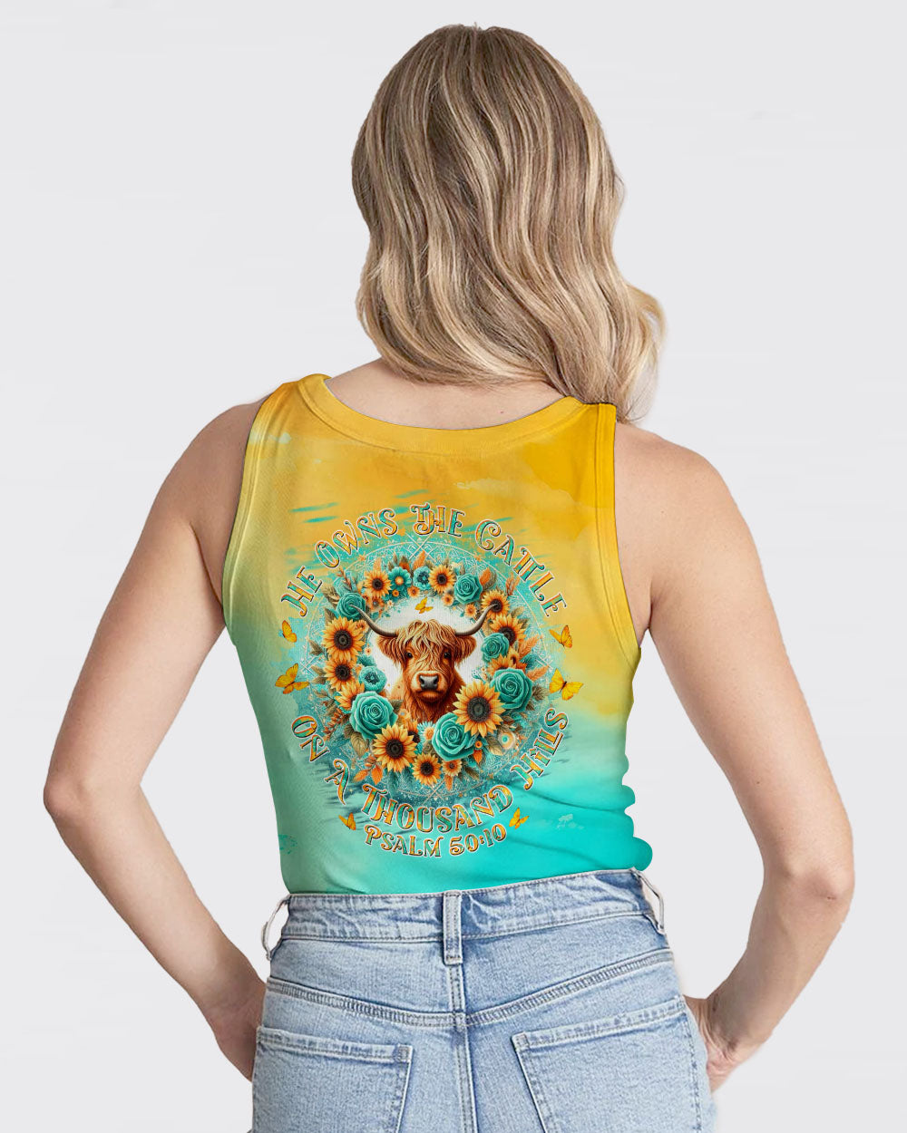 He Owns The Cattle On A Thousand Hills Cow Women's All Over Print Shirt - Tltw3007243