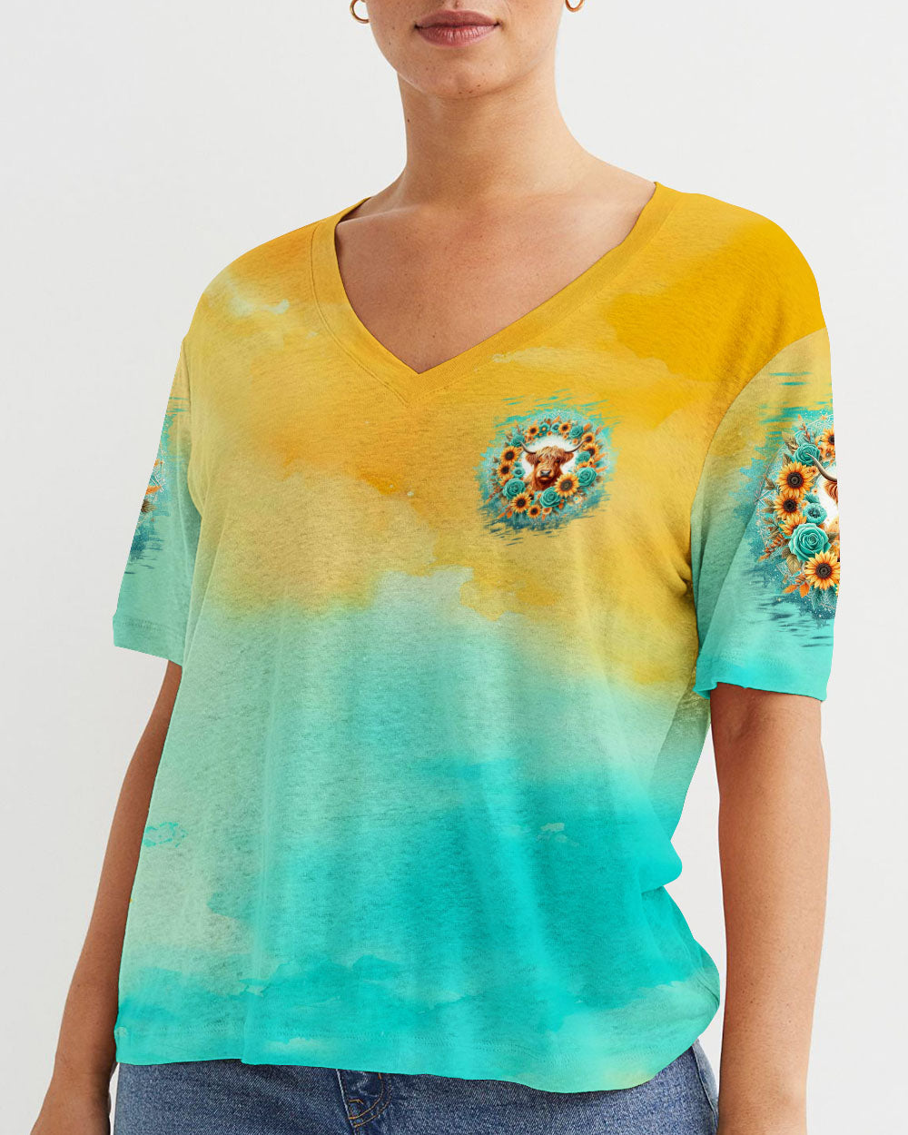 He Owns The Cattle On A Thousand Hills Cow Women's All Over Print Shirt - Tltw3007243