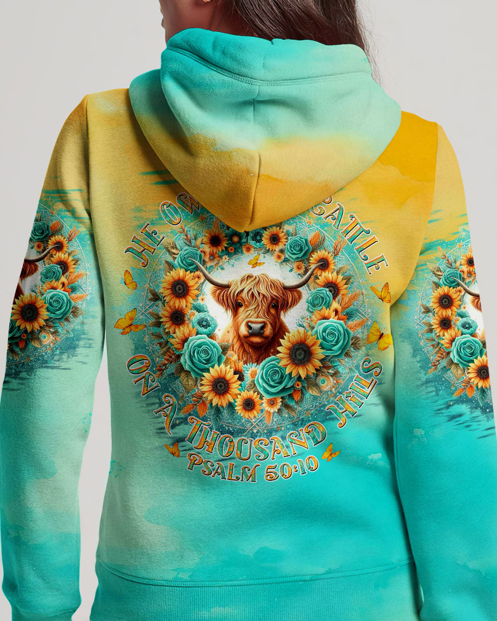 He Owns The Cattle On A Thousand Hills Cow Women's All Over Print Shirt - Tltw3007243