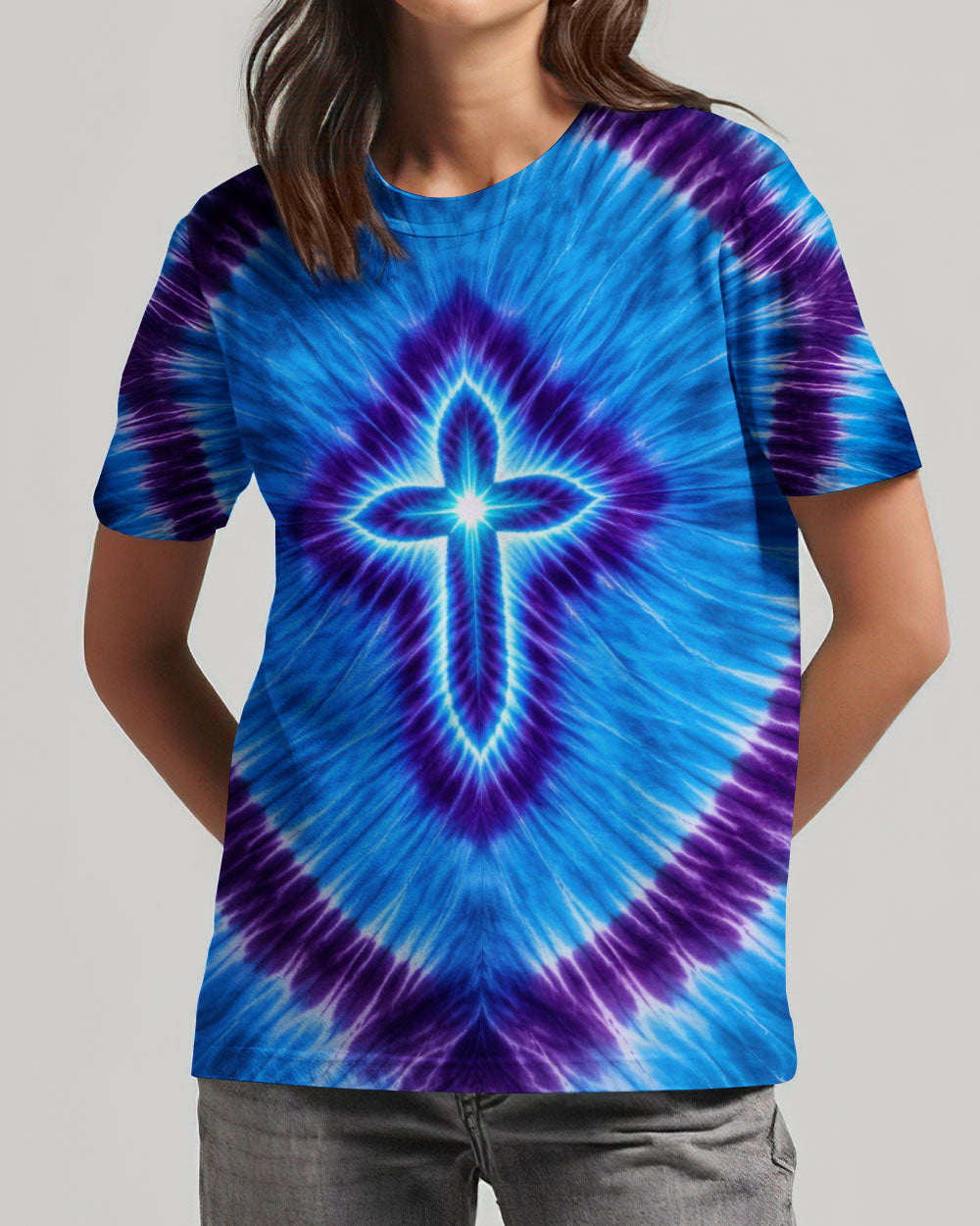 Cross Tie Dye Women's All Over Print Shirt - Tltw3112252