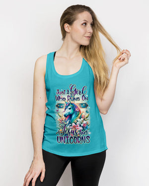 Runs On Jesus And Unicorns Women's All Over Print Shirt - Ty1912231