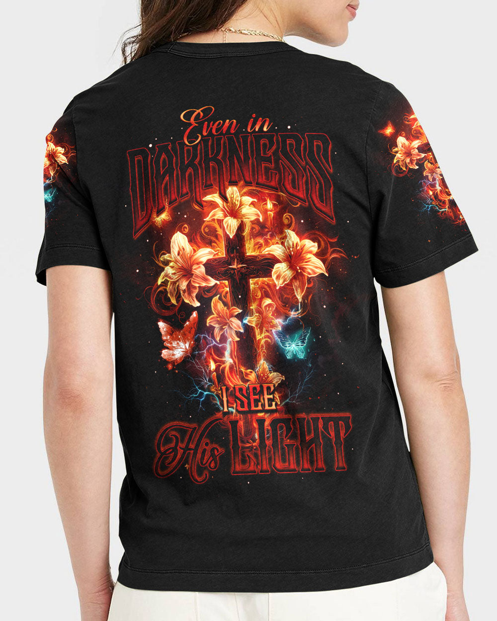 Even In Darkness I See His Light Women's All Over Print Shirt - Ty2504242