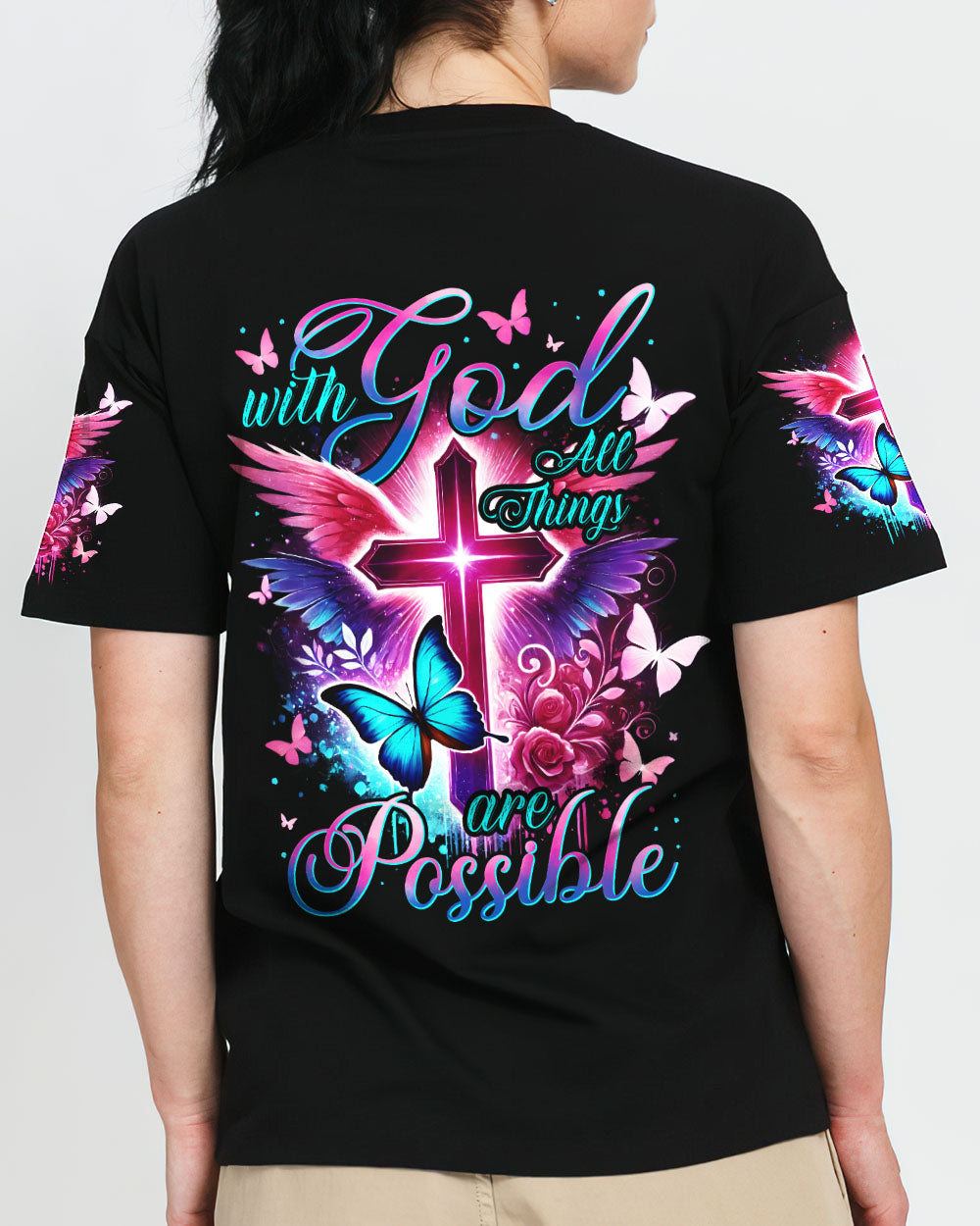 With God All Things Are Possible Women's All Over Print Shirt - Tyhi0407242