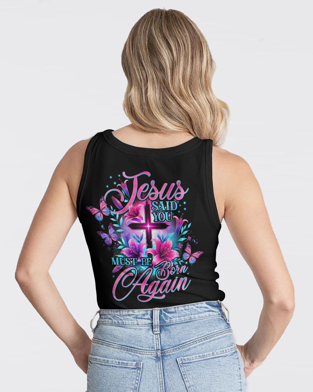 Jesus Said You Must Be Born Again Women's All Over Print Shirt - Tyhi0807242