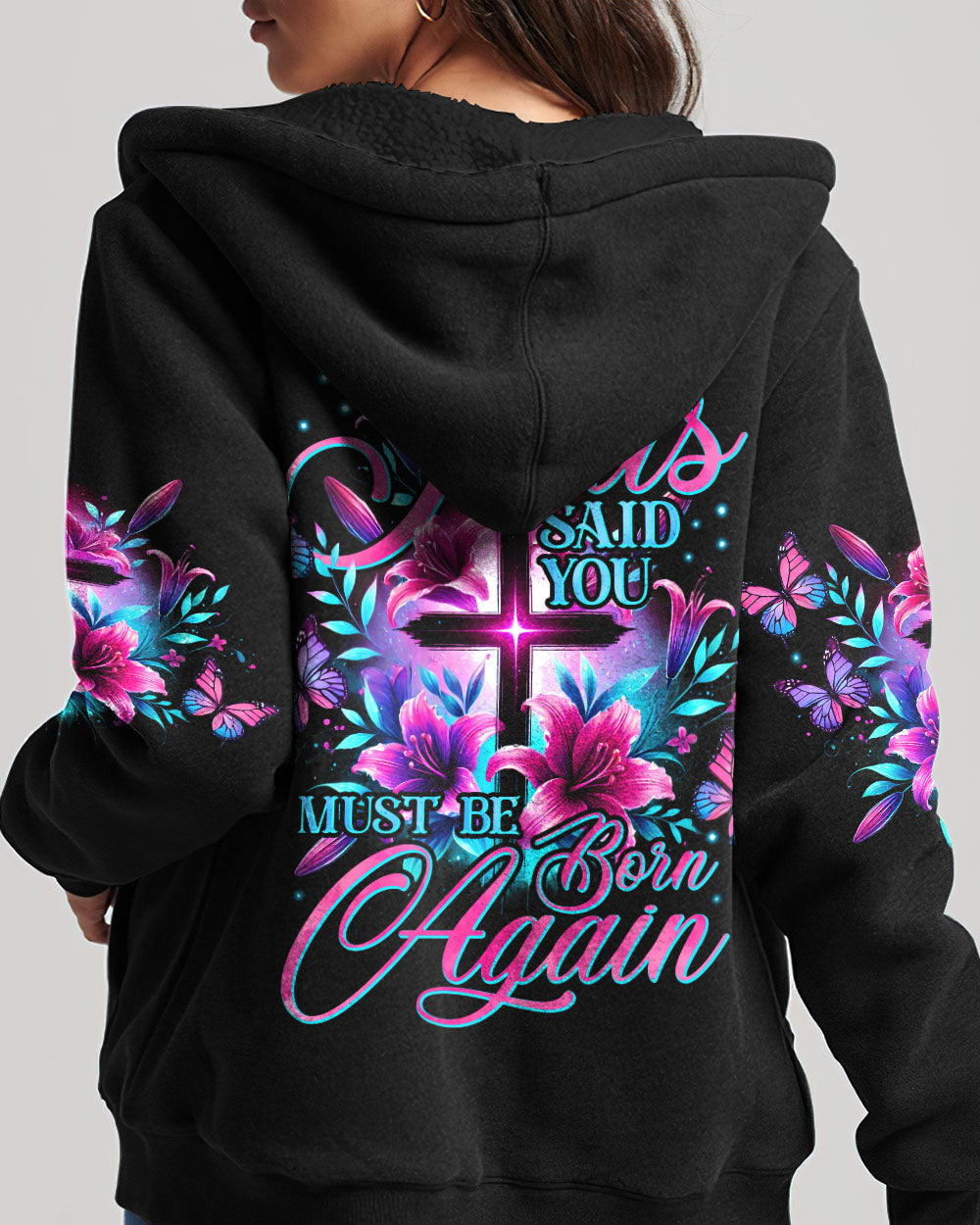 Jesus Said You Must Be Born Again Women's All Over Print Shirt - Tyhi0807242