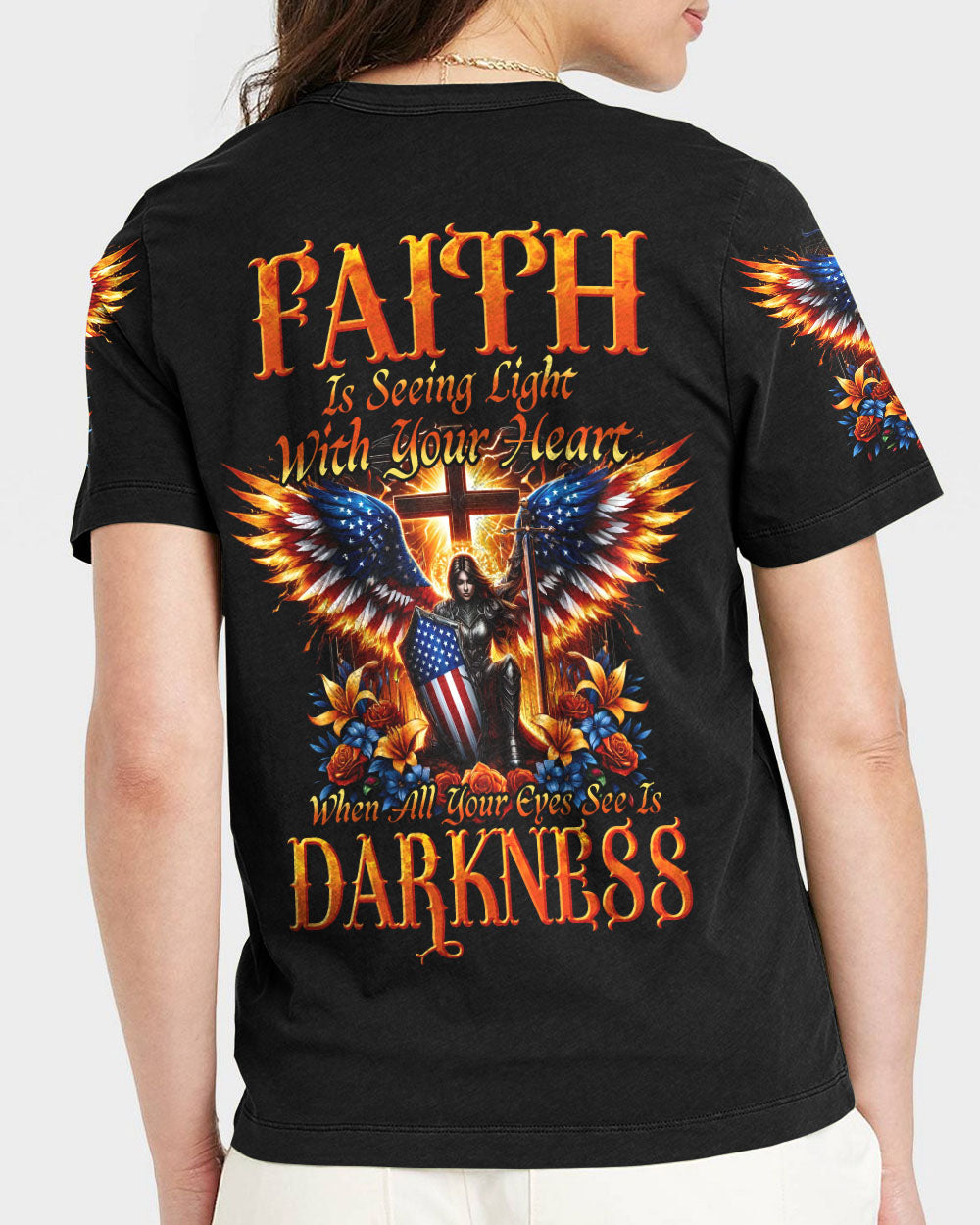 Faith Is Seeing Light With Your Heart Women's All Over Print Shirt - Tyhi1806242