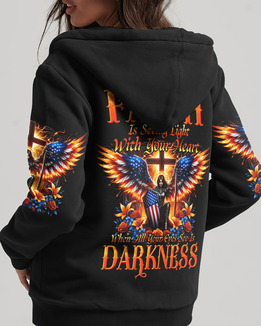Faith Is Seeing Light With Your Heart Women's All Over Print Shirt - Tyhi1806242