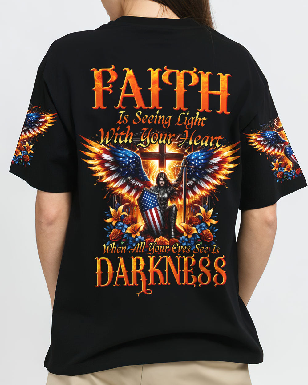 Faith Is Seeing Light With Your Heart Women's All Over Print Shirt - Tyhi1806242