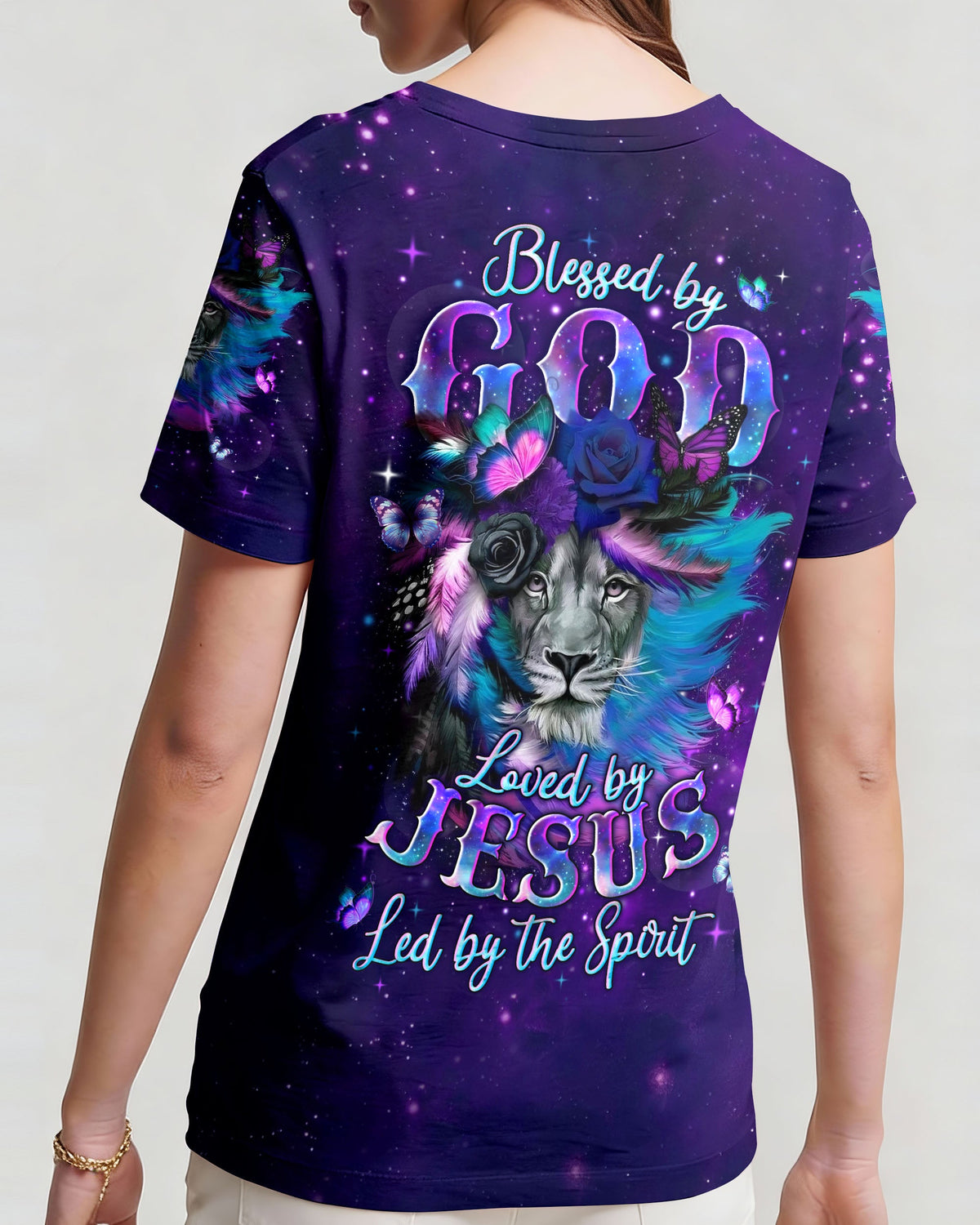 Blessed By God Lion Women's All Over Print Shirt - Tyln0403262
