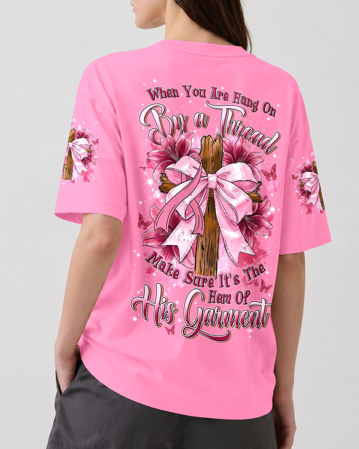 The Hem Of His Garment Breast Cancer Awareness Women's All Over Print Shirt - Tyln0707261