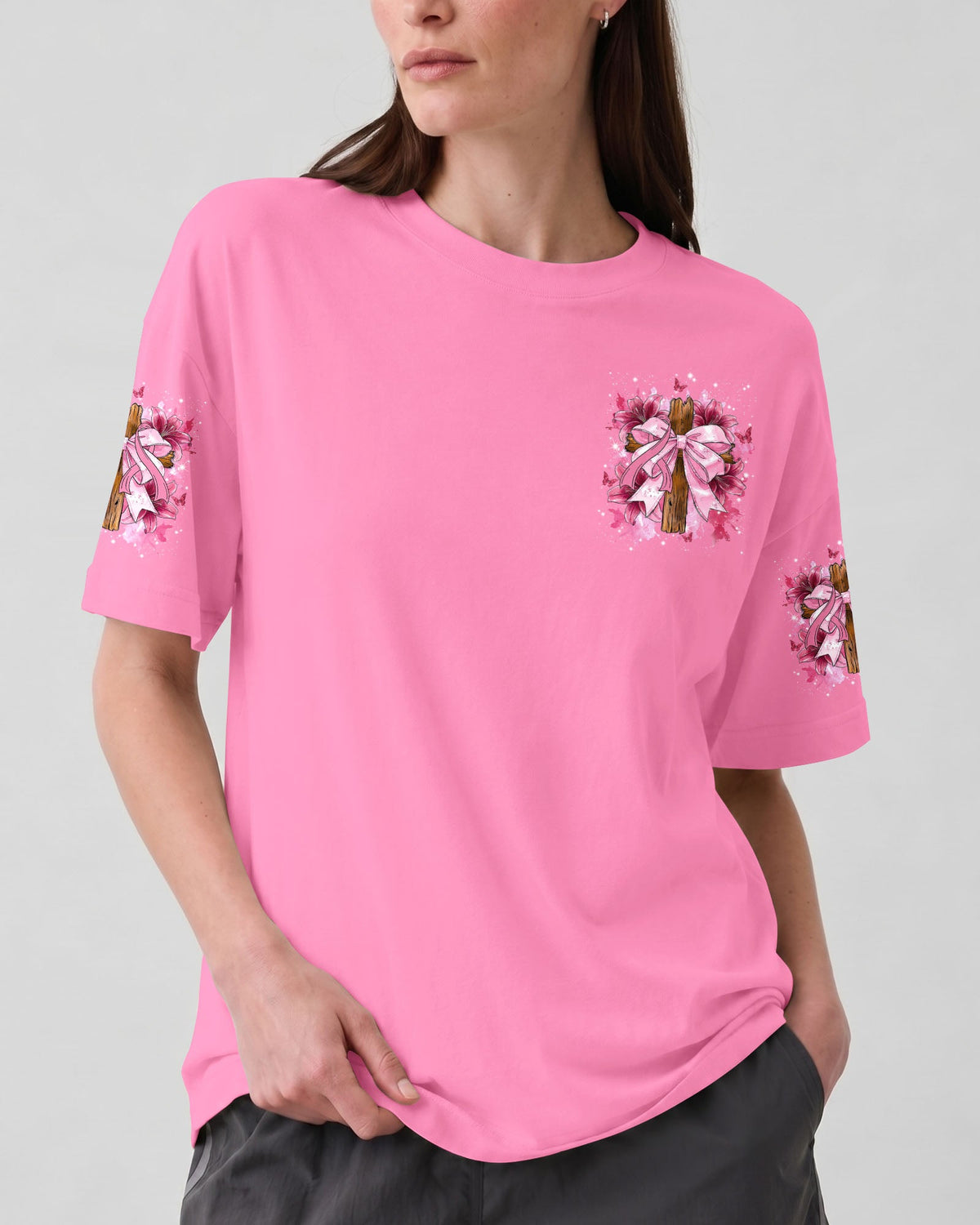 The Hem Of His Garment Breast Cancer Awareness Women's All Over Print Shirt - Tyln0707261