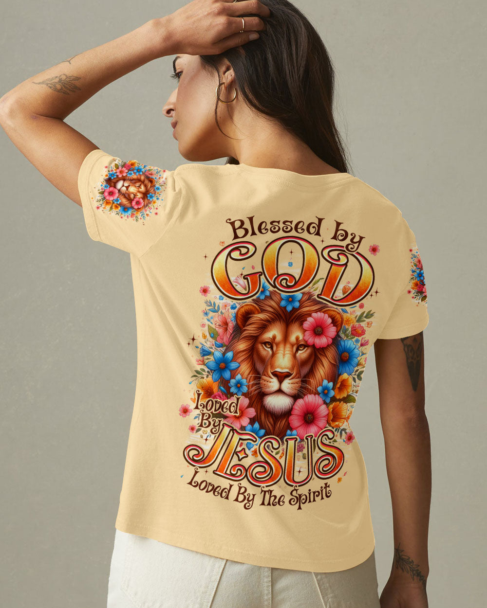 Blessed By God Lion Women's All Over Print Shirt - Typq0403261