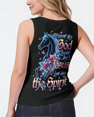 Blessed By God Loved By Jesus Horse Women's All Over Print Shirt - Typq0403262