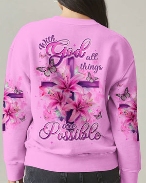 With God All Things Are Possible Women's All Over Print Shirt - Typq0406251