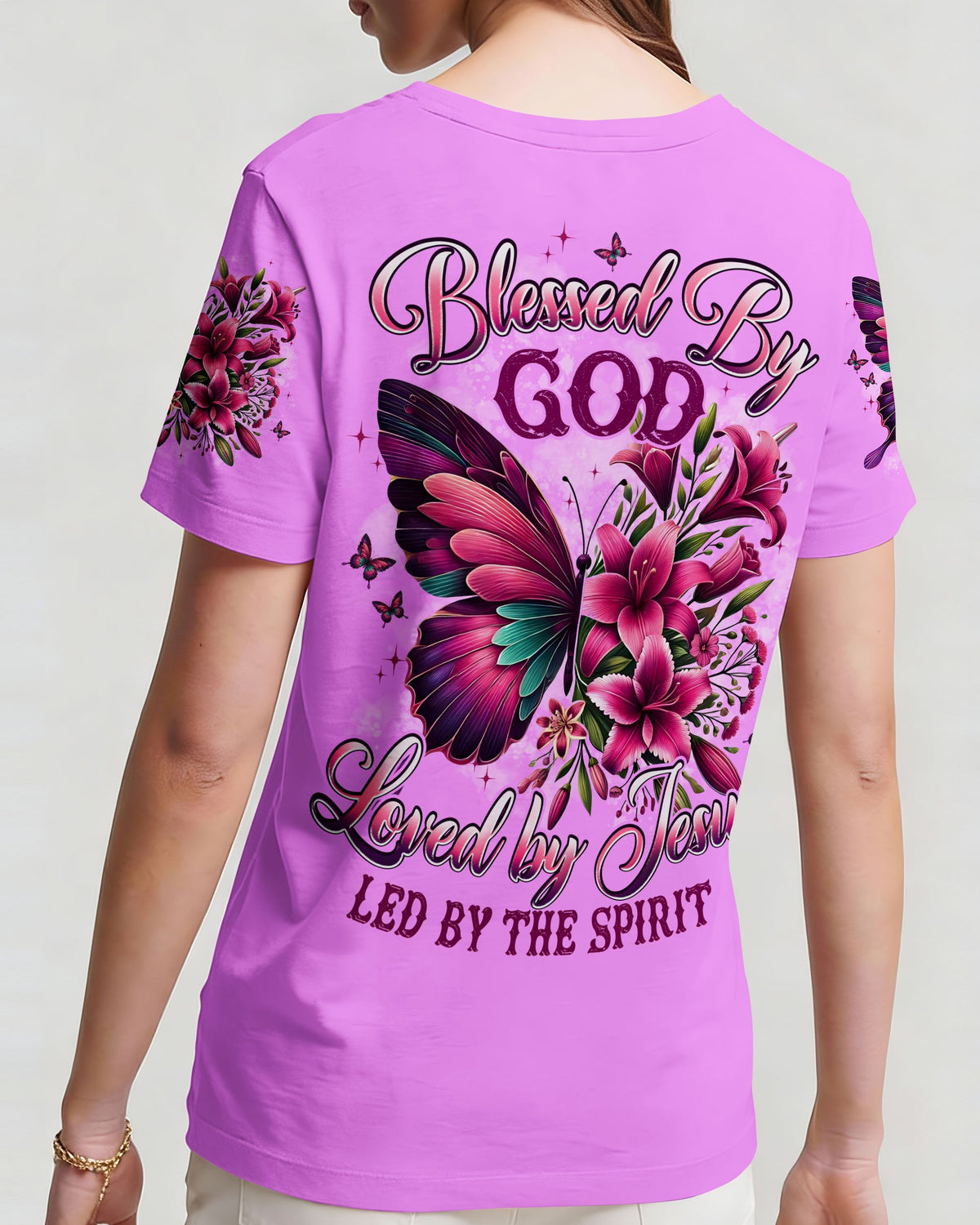 Blessed By God Butterfly Women's All Over Print Shirt - Typq0612251