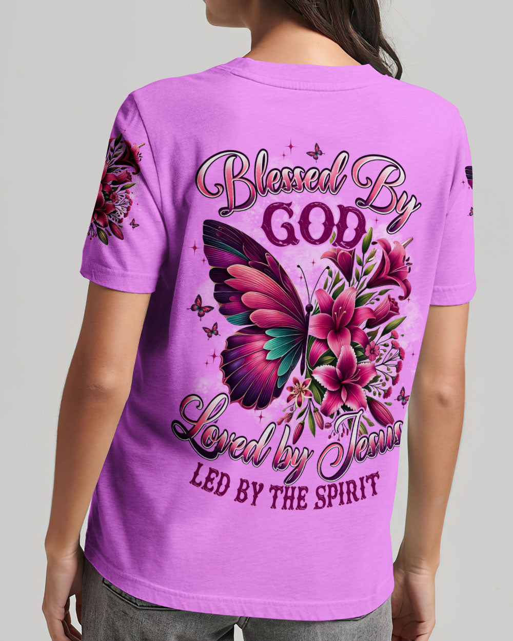 Blessed By God Butterfly Women's All Over Print Shirt - Typq0612251