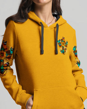 Blessed By God Cross Sunflower Women's All Over Print Shirt - Typq0809253