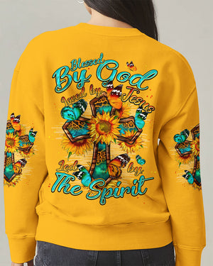 Blessed By God Cross Sunflower Women's All Over Print Shirt - Typq0809253