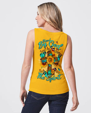 Blessed By God Cross Sunflower Women's All Over Print Shirt - Typq0809253