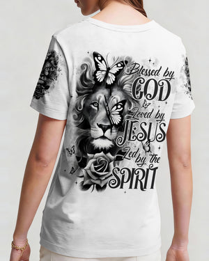 Blessed By God Lion Women's All Over Print Shirt - Typq1701262