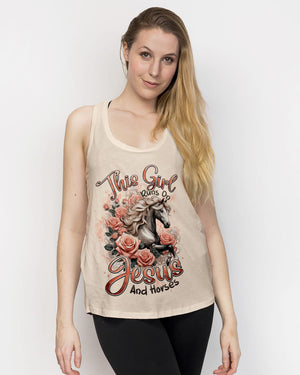 This Girl Runs On Jesus And Horses Women's All Over Print Shirt - Typq2811252