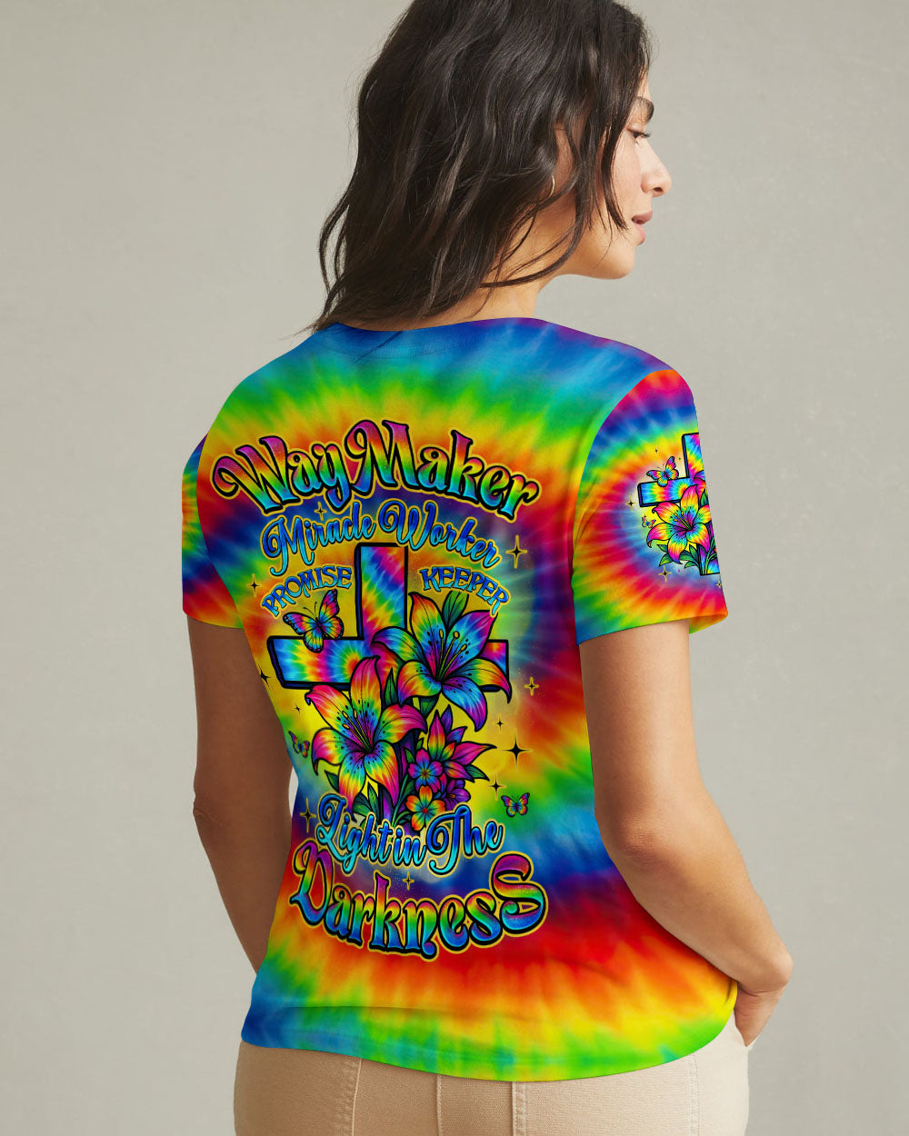 Way Maker Miracle Worker Cross Tie Dye Women's All Over Print - Tyqy0107251