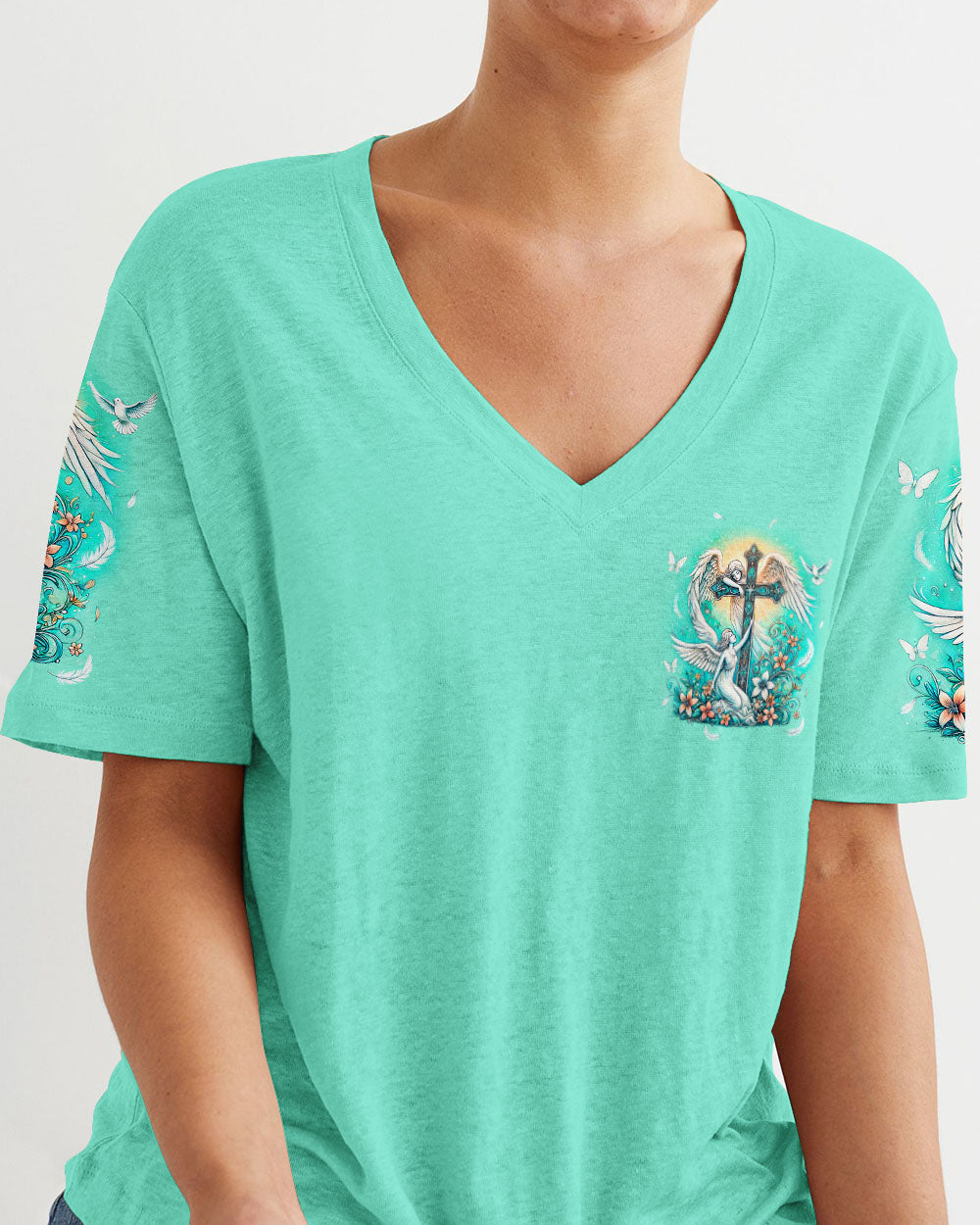 I Believe Angels Of God Women's All Over Print Shirt - Tyqy0208242