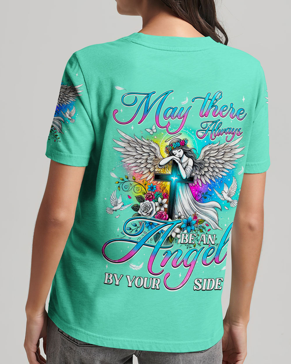 May There Always Be An Angel Beside You Women's All Over Print Shirt - Tyqy0508243