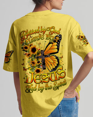 Blessed By God Butterfly Sunflowers Women's All Over Print Shirt - Tyqy0509253