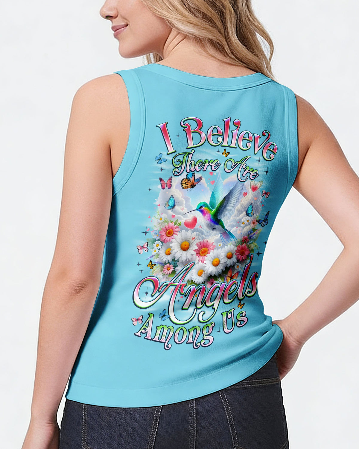 I Believe There Are Angels Among Us Hummingbird Women's All Over Print Shirt - Tyqy0602262