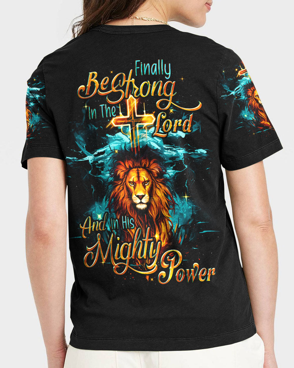 Be Strong In The Lord Lion Women's All Print Shirt - Tyqy0610232