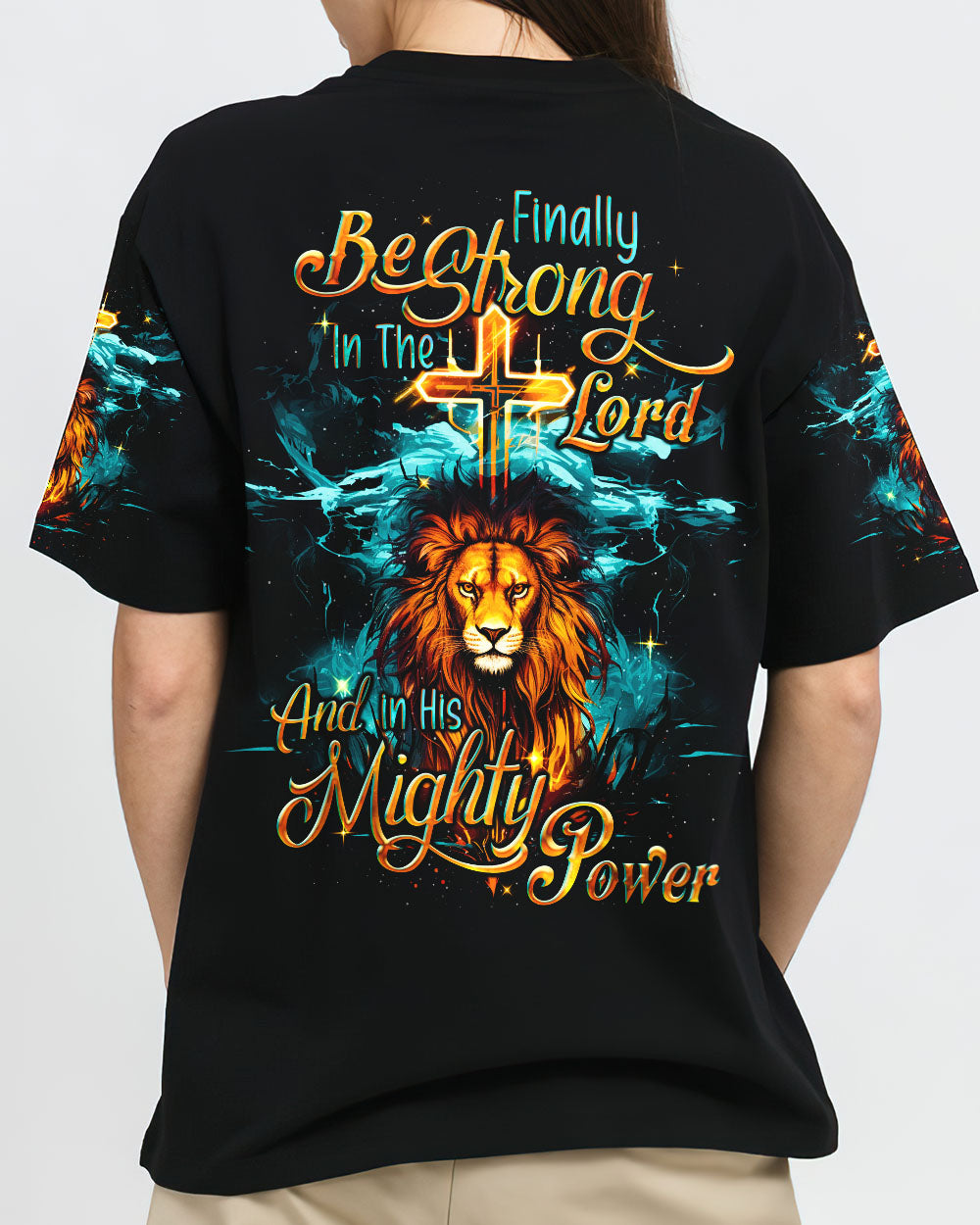 Be Strong In The Lord Lion Women's All Print Shirt - Tyqy0610232