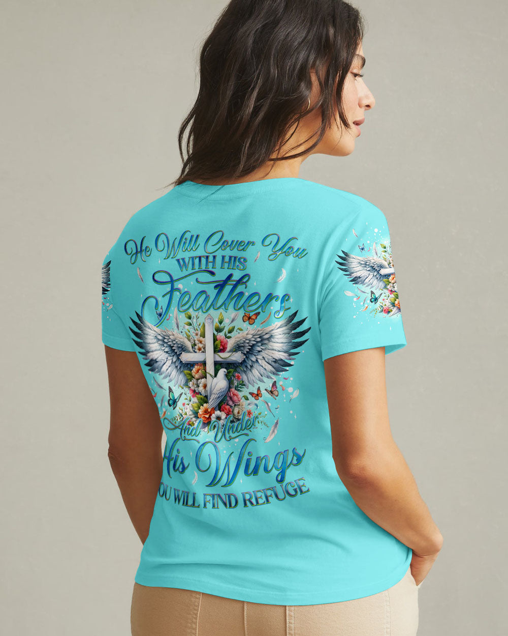 He Will Cover You With His Feathers Women's All Over Print Shirt - Tyqy0708241