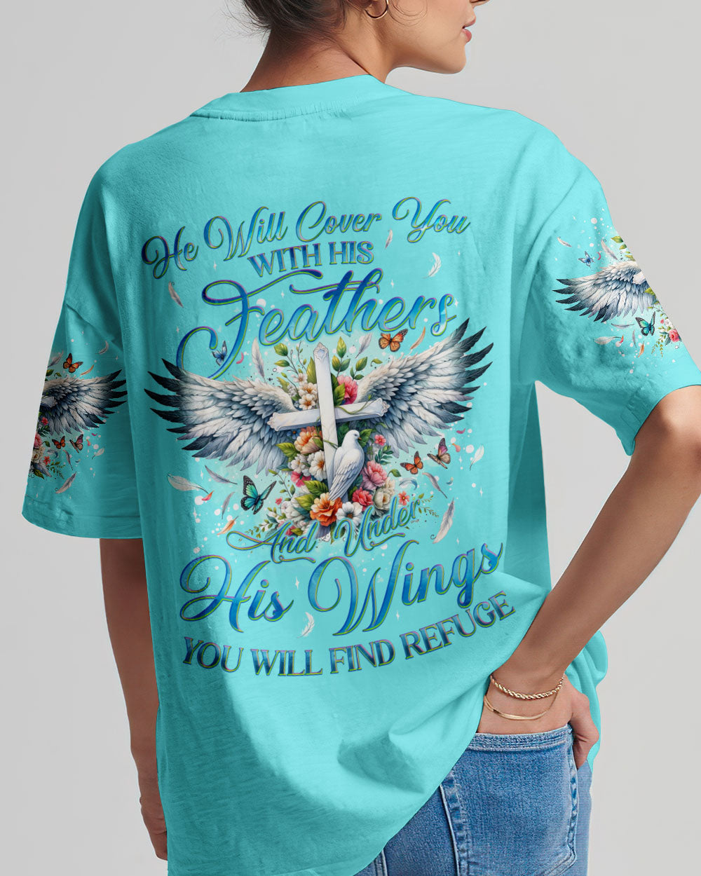 He Will Cover You With His Feathers Women's All Over Print Shirt - Tyqy0708241