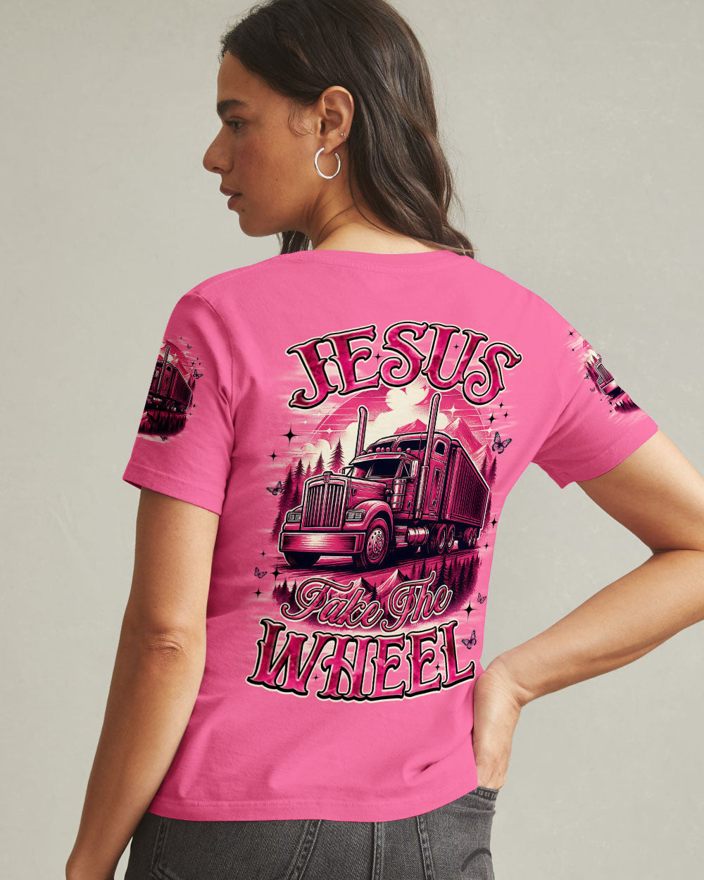 Jesus Take The Wheel Trucker Women's All Over Print Shirt - Tyqy0808253