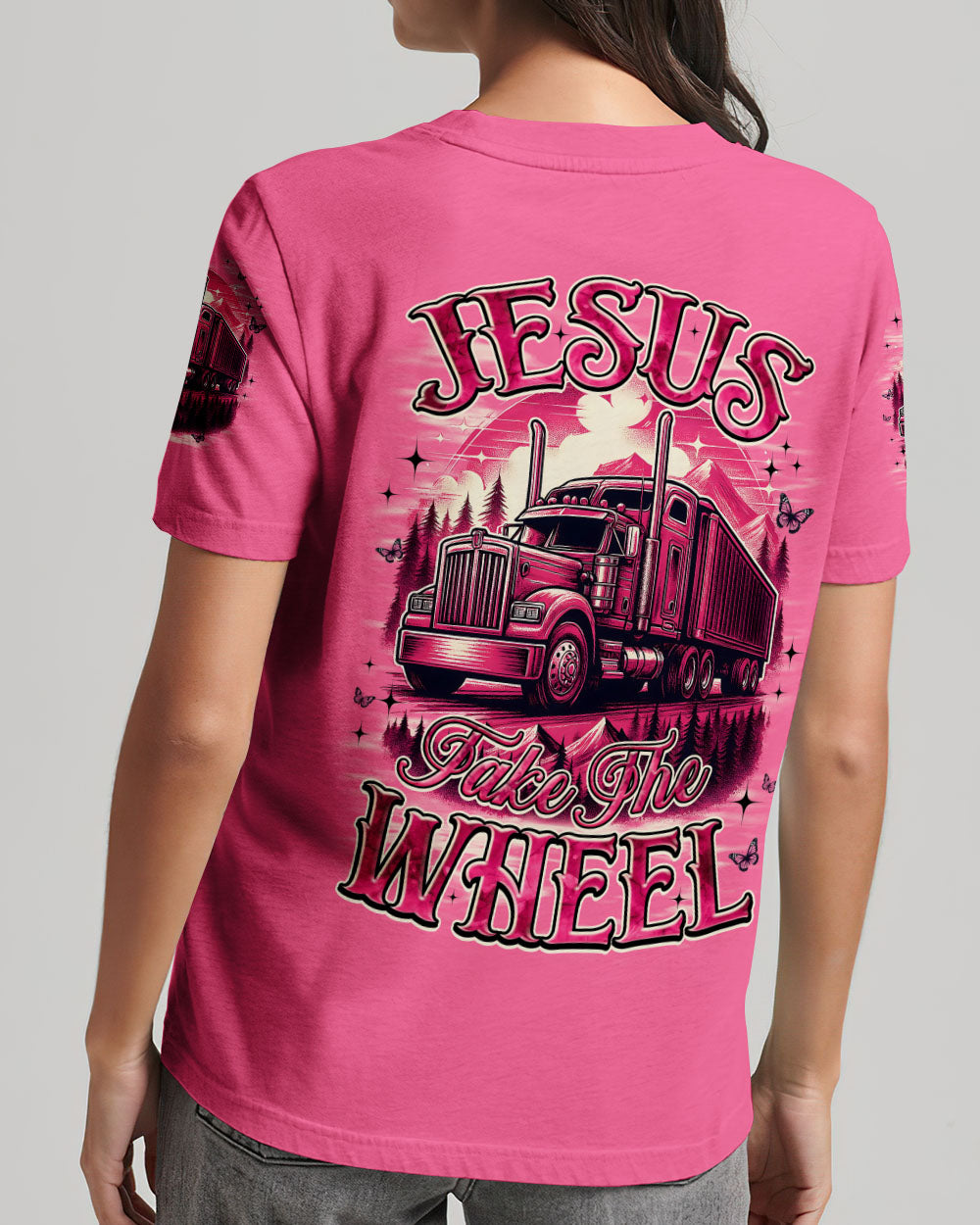 Jesus Take The Wheel Trucker Women's All Over Print Shirt - Tyqy0808253